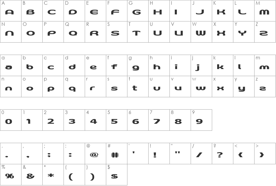 D3 Archism font character map preview