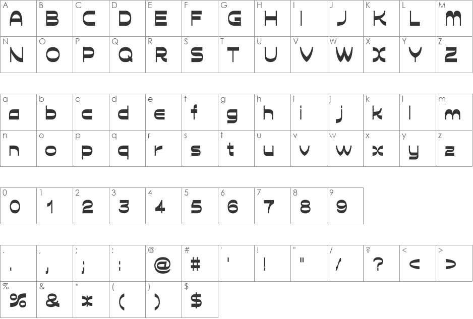 D3 Calligraphism font character map preview