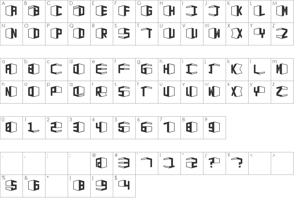 D3 Concretism typeB font character map preview