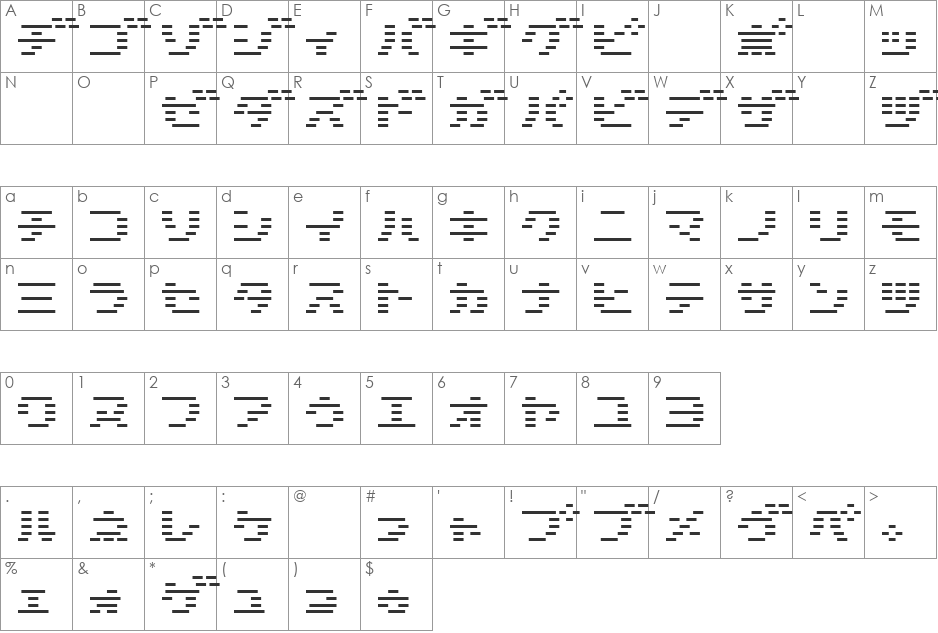 D3 DigiBitMapism Katakana font character map preview
