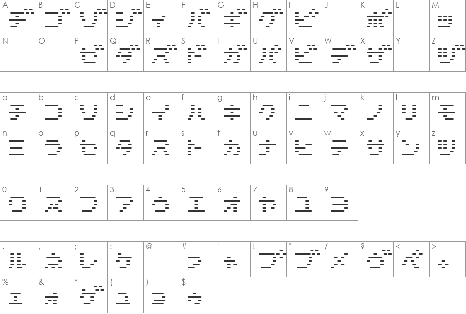 D3 DigiBitMapism Katakana Thin font character map preview