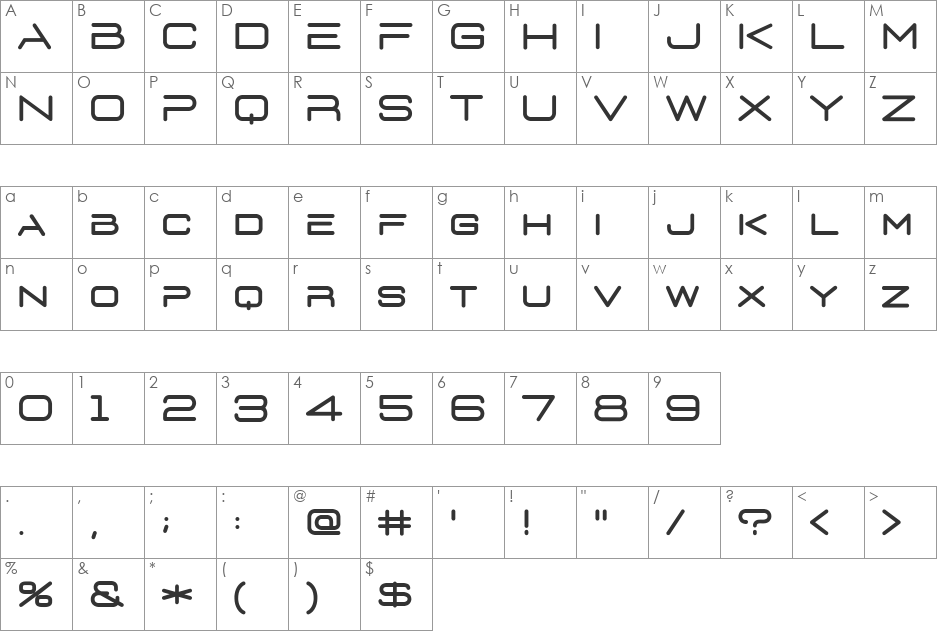 D3 Euronism font character map preview