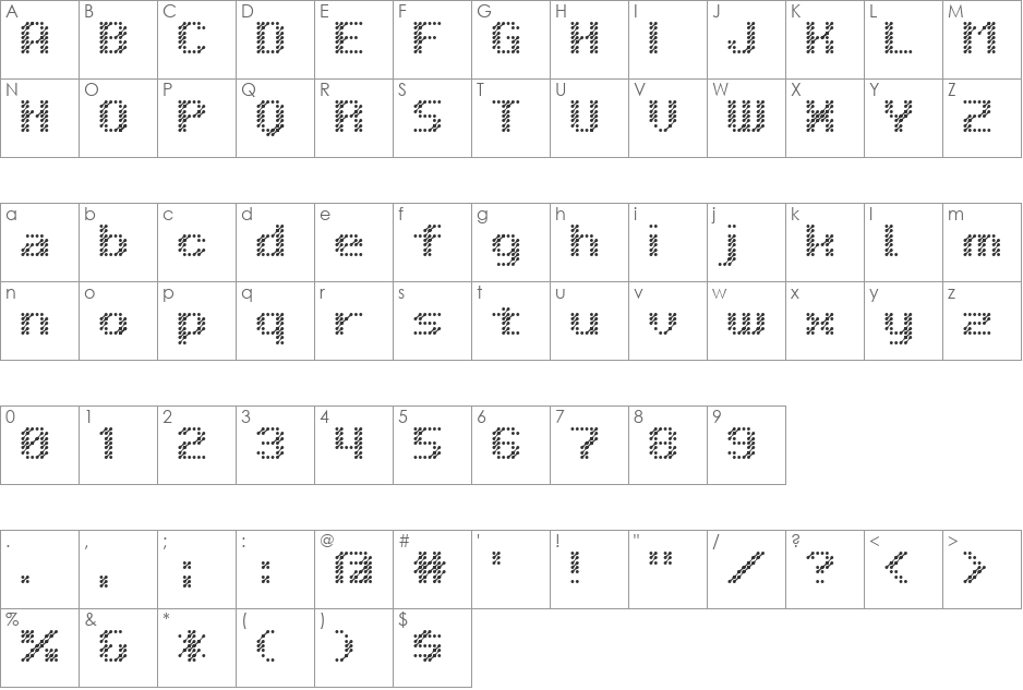D3 Isotopism font character map preview