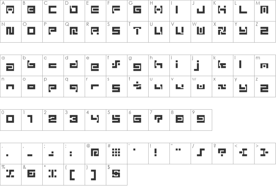 D3 Superimposism Inline font character map preview