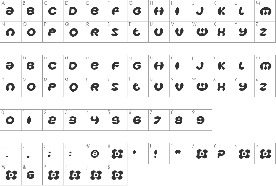 DaisyChain font character map preview