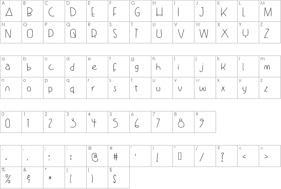 Dance_With_Me_Tata font character map preview