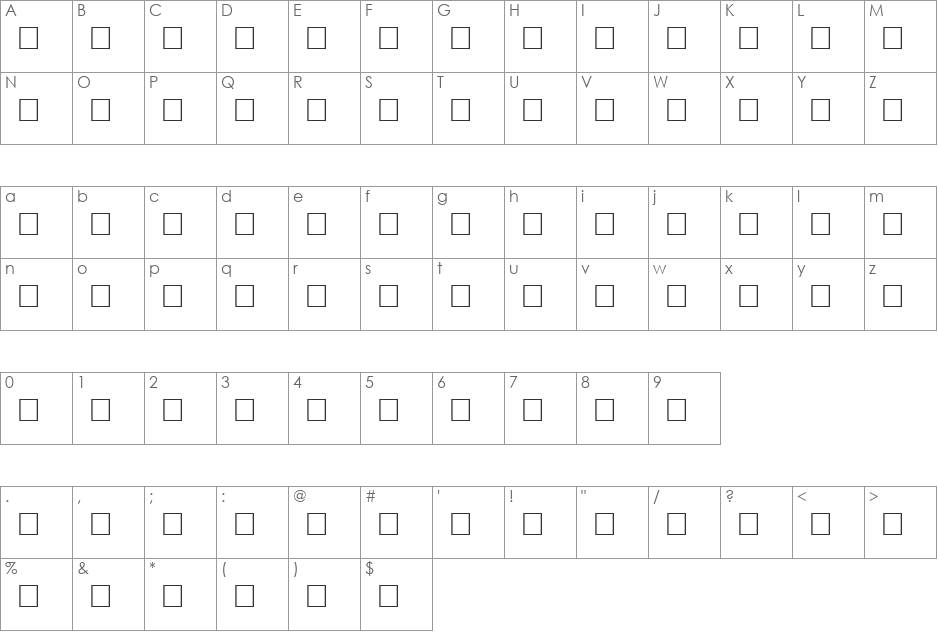DARIAN font character map preview