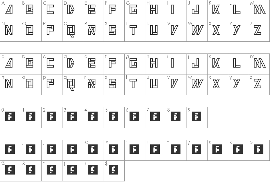 Alkaline font character map preview