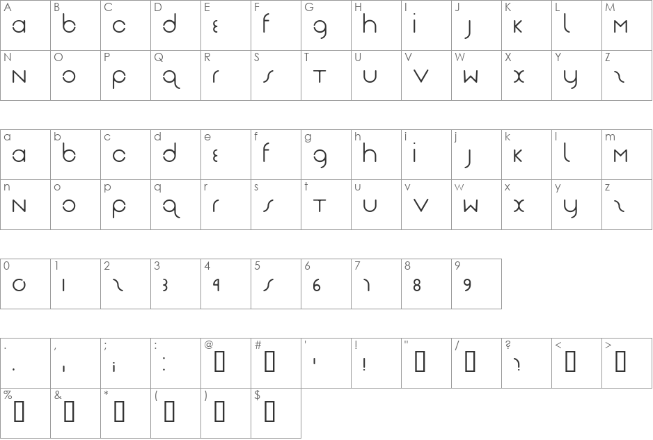 Das Reicht Gut Regular font character map preview