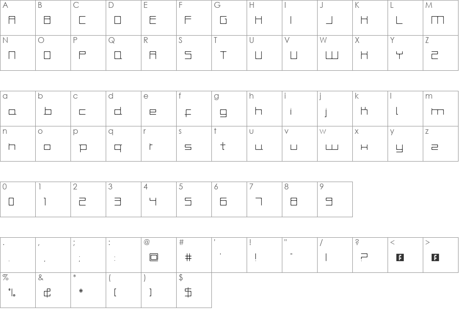 dasesad font character map preview