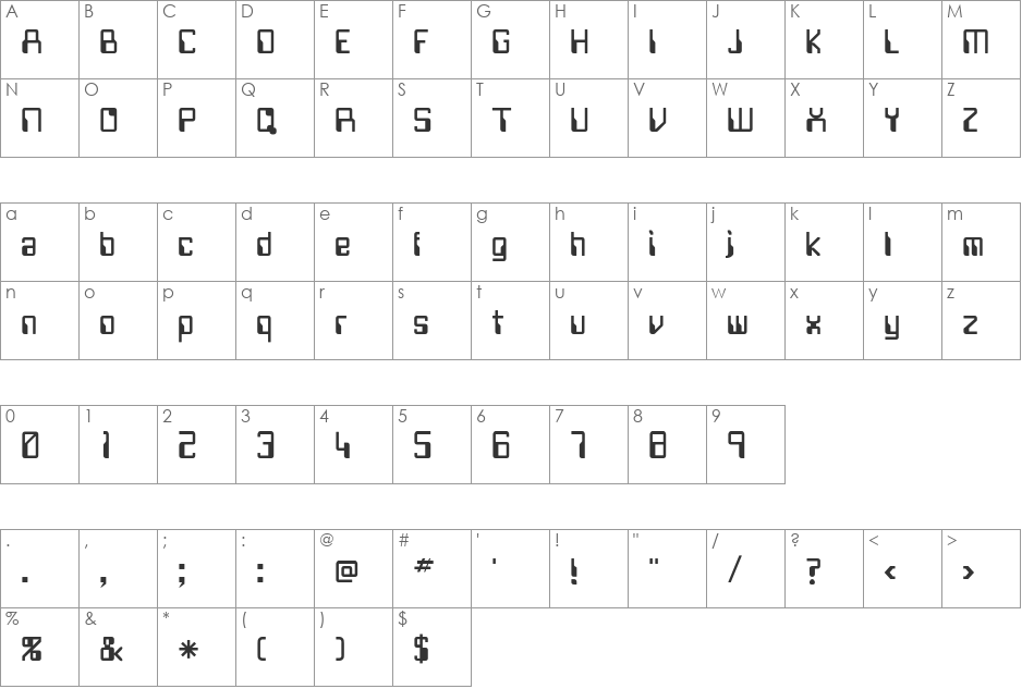 Data Pro font character map preview