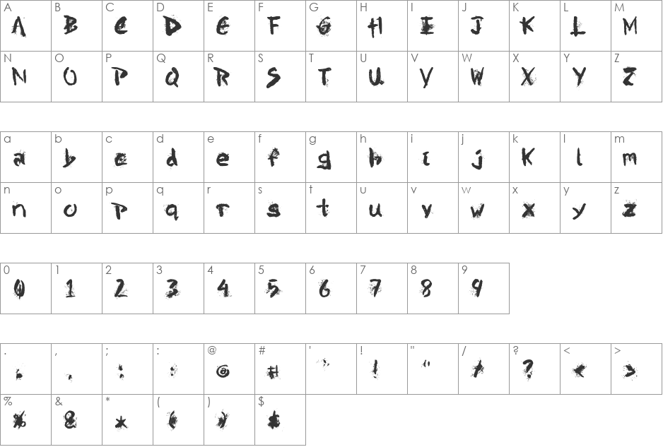 DBE-Beryllium font character map preview