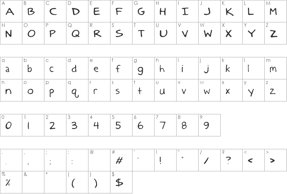 DCC - Anatolia Clasic font character map preview