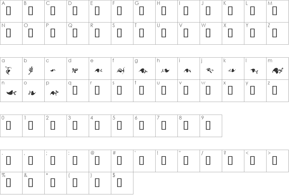 DeannaFlowers font character map preview
