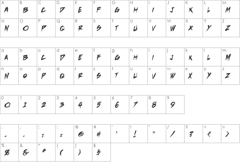 DeathRattle BB font character map preview