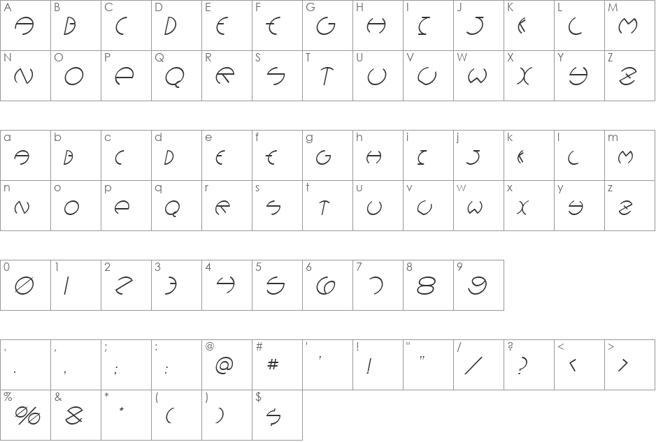 DebevicDeco font character map preview