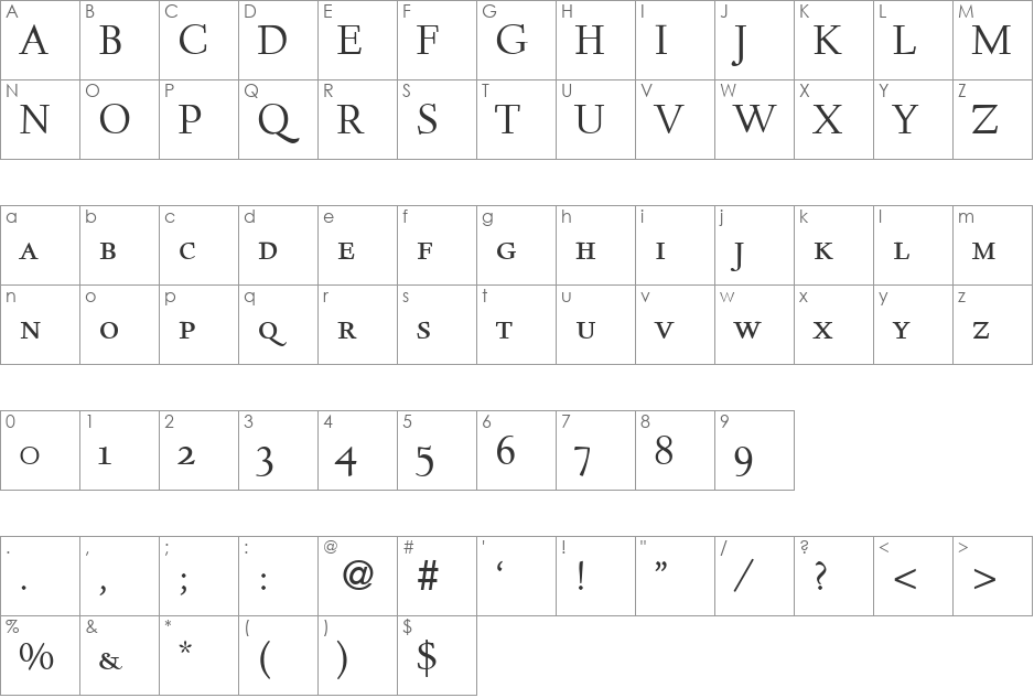 DeemsterSmc font character map preview