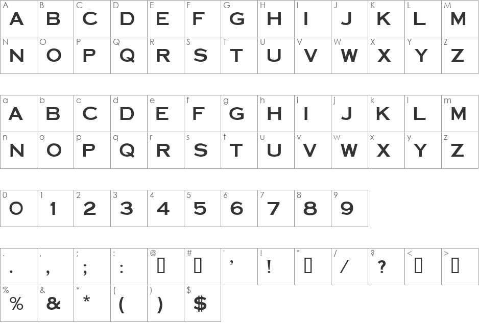 DeicesEngravedCapsSSi font character map preview