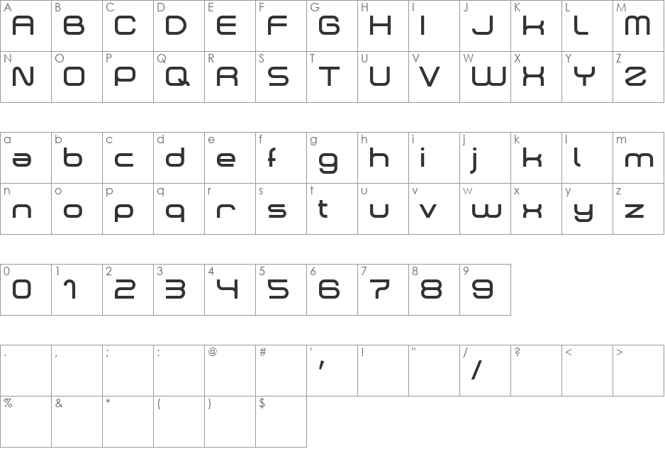 Dekers_Bold font character map preview