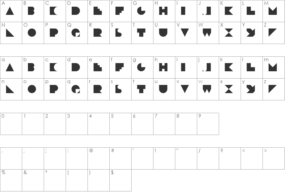 Deko Yello font character map preview