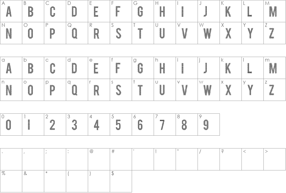 DeliciousApplepie font character map preview