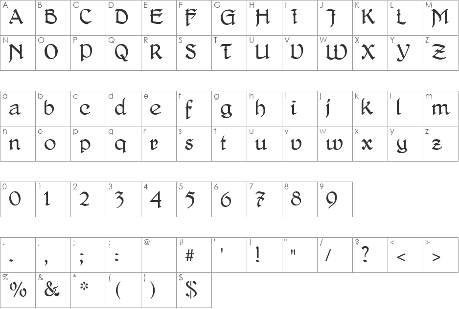 DelitschAntiqua font character map preview