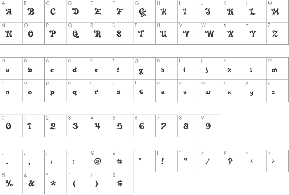 Delta Hey Max Nine font character map preview