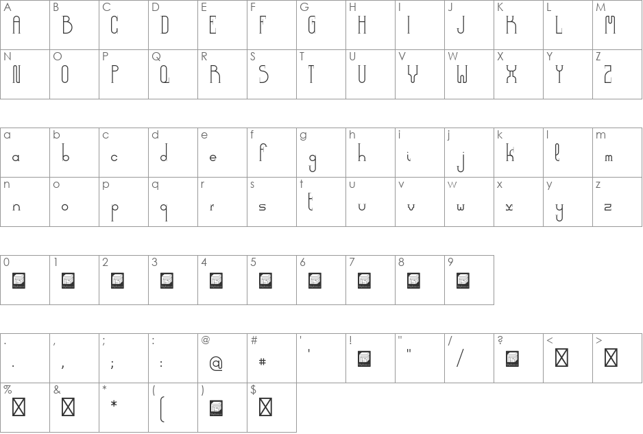 Democrazy Serif font character map preview