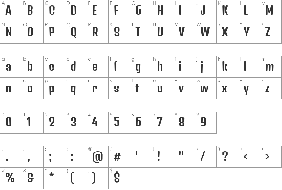 Denk One font character map preview