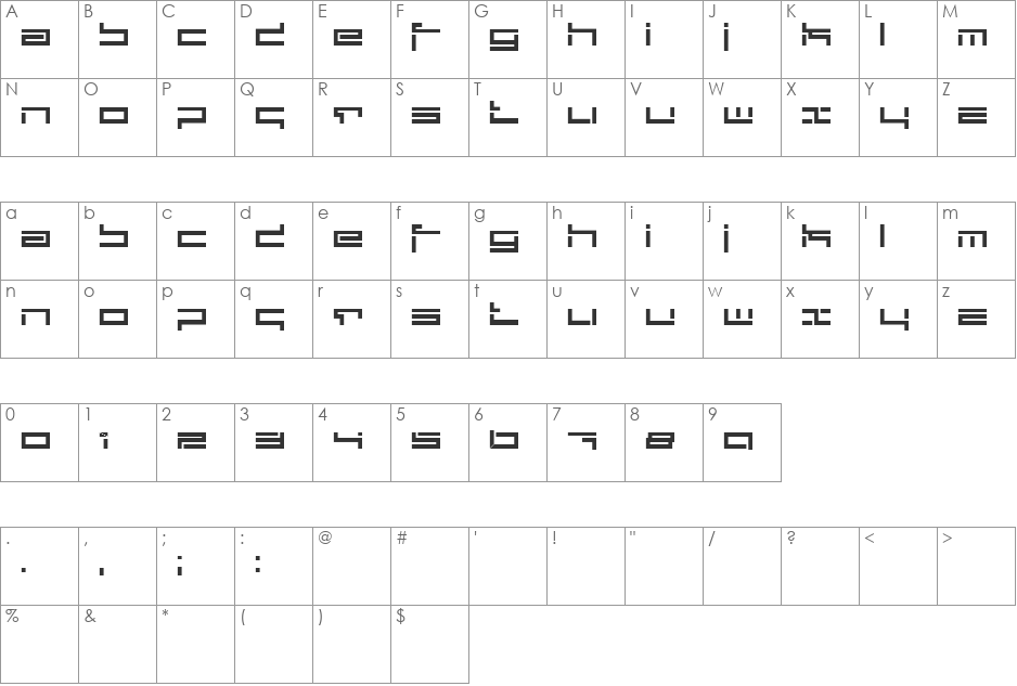 depthcore public font character map preview