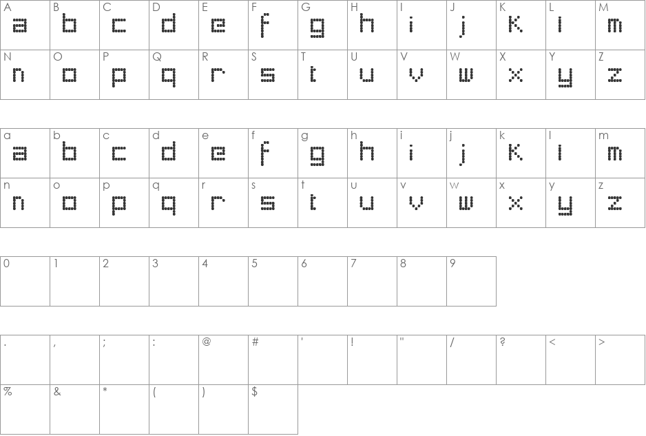 detachable penis font character map preview