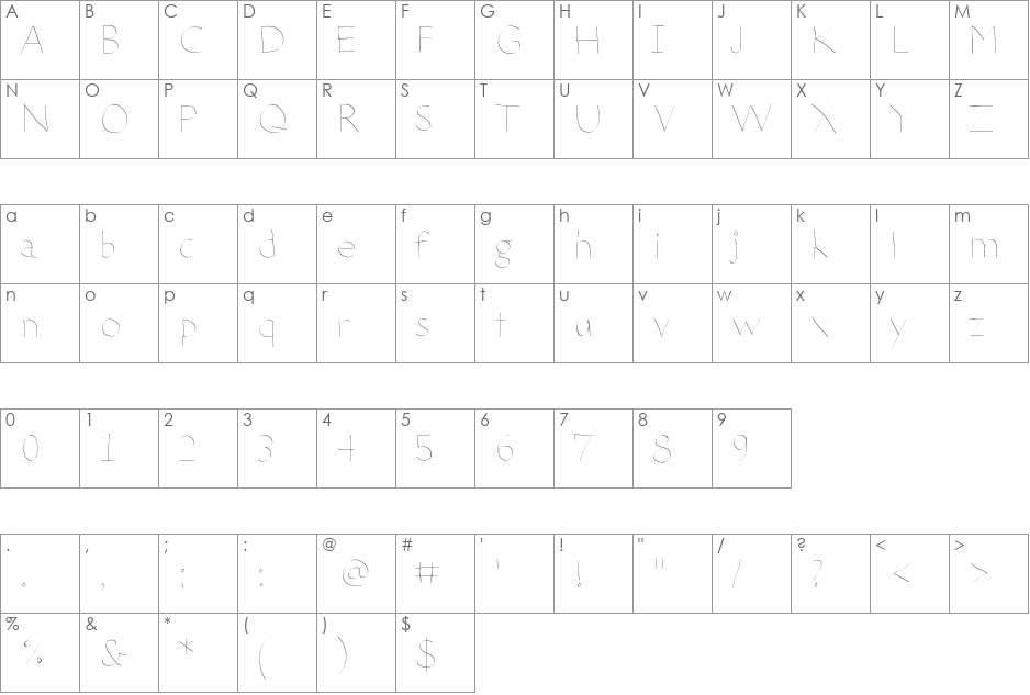 DeterioratetheInternet font character map preview