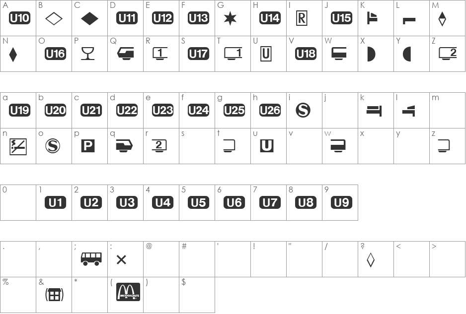 DeutscheBahnAG Two font character map preview