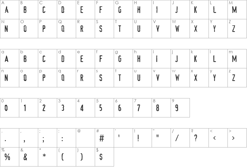 Device font character map preview