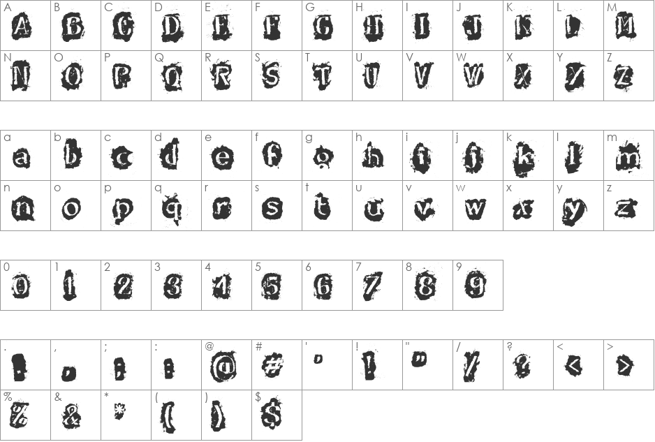 DF-Stromboli font character map preview
