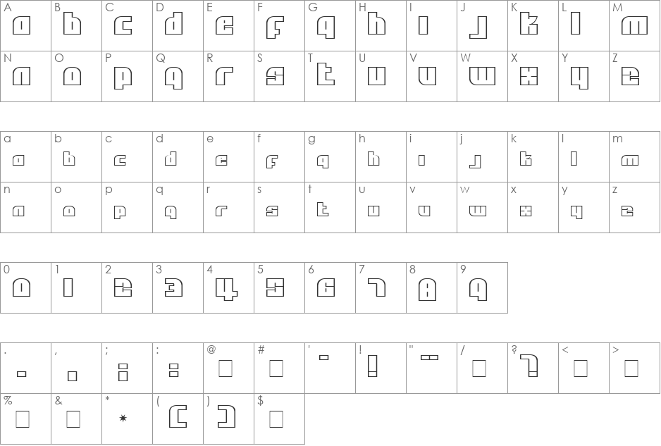 Alpha Flight Small Caps font character map preview