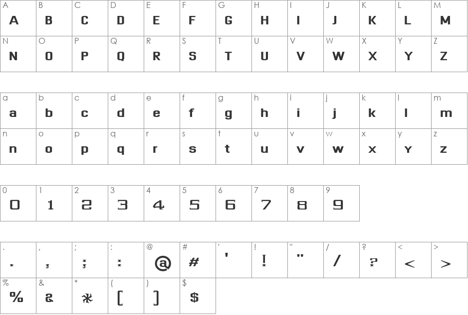 Dhurjati font character map preview