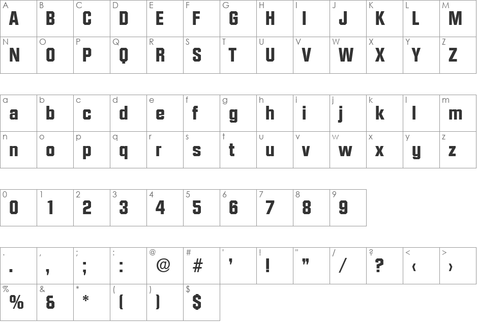 Diamante-Serial-ExtraBold font character map preview