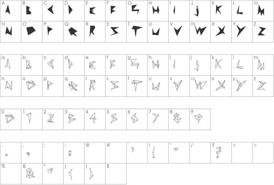 diamond d font character map preview
