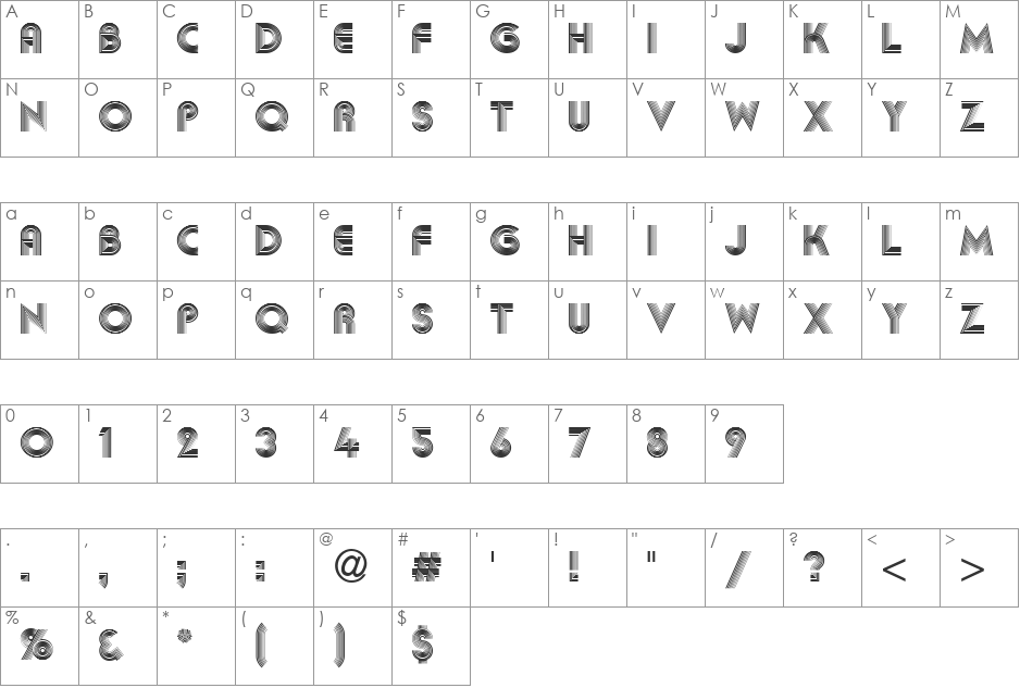 Abba font character map preview