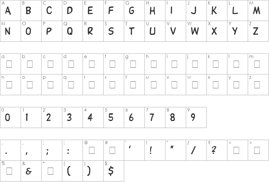 Dibs Display Caps SSi font character map preview