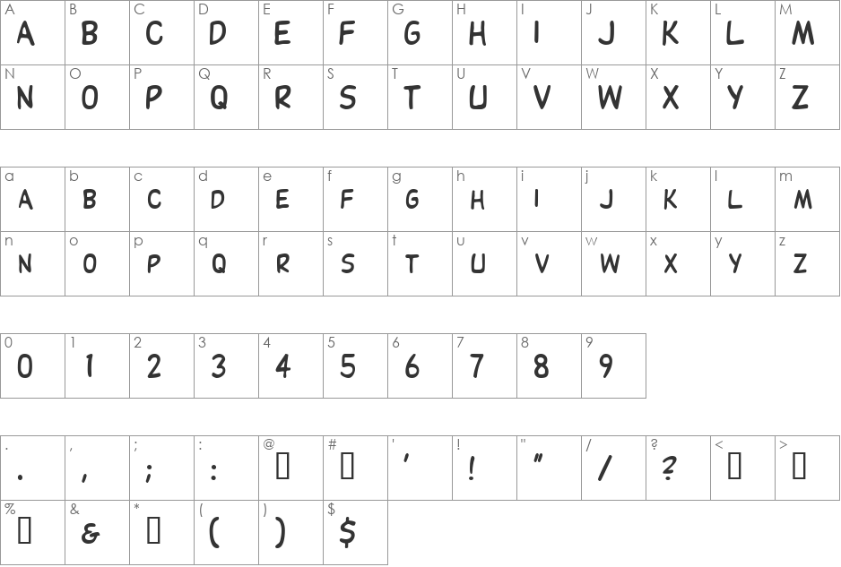DibsDisplayCapsSSi font character map preview