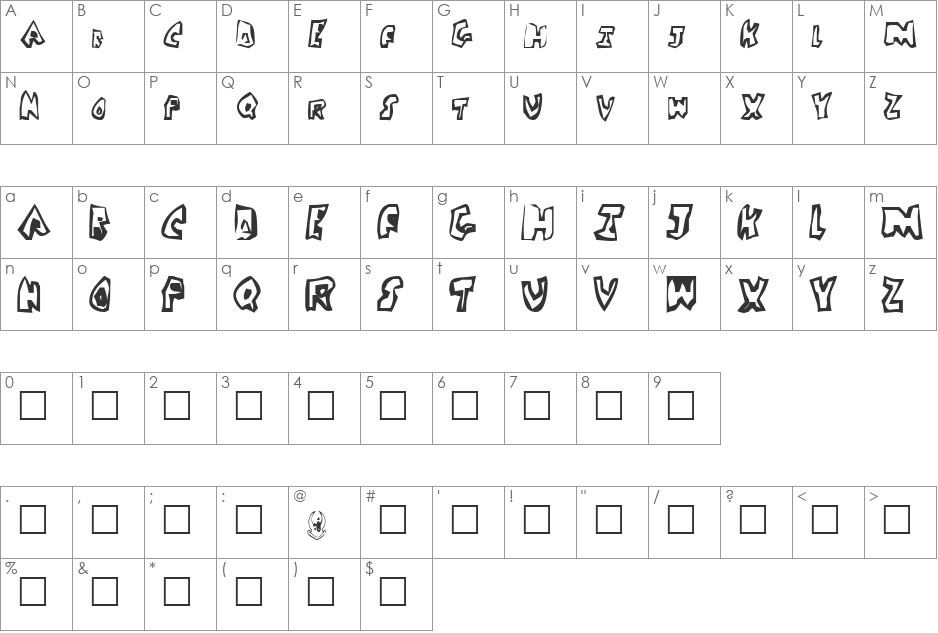 DickSoup font character map preview