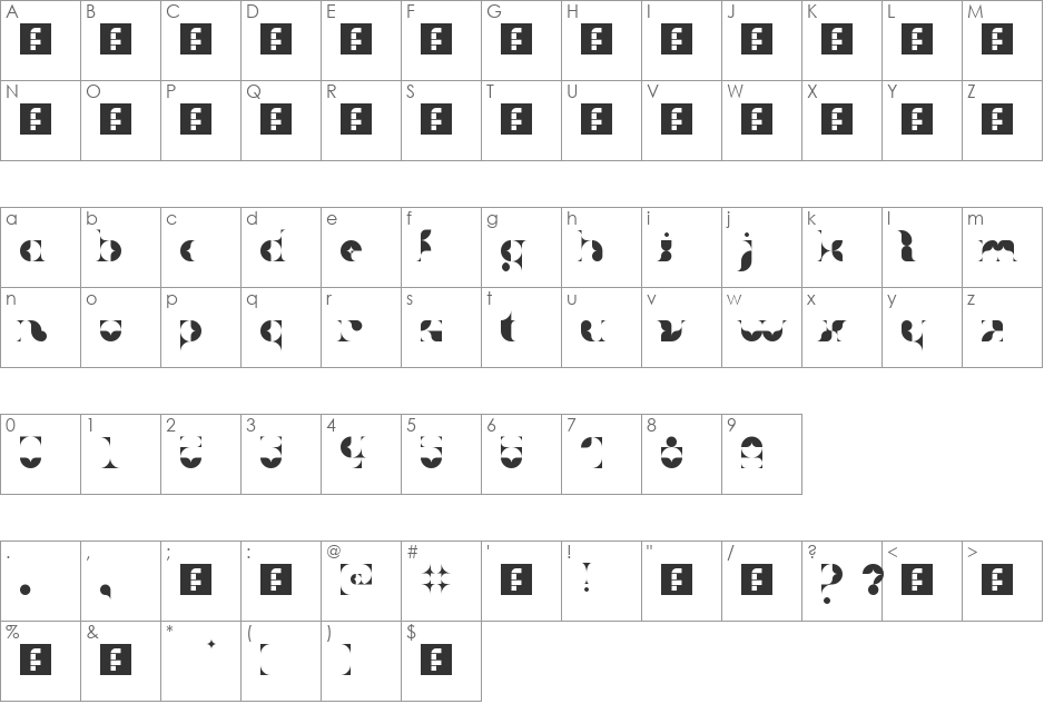 DIF/86 font character map preview