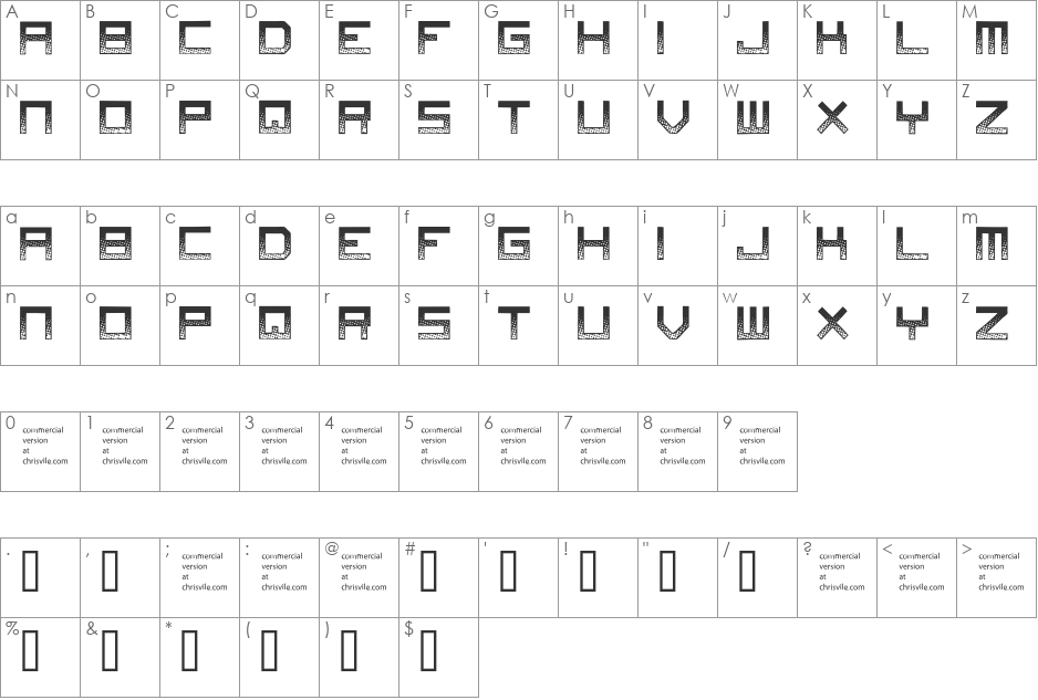 Digital Disorder font character map preview