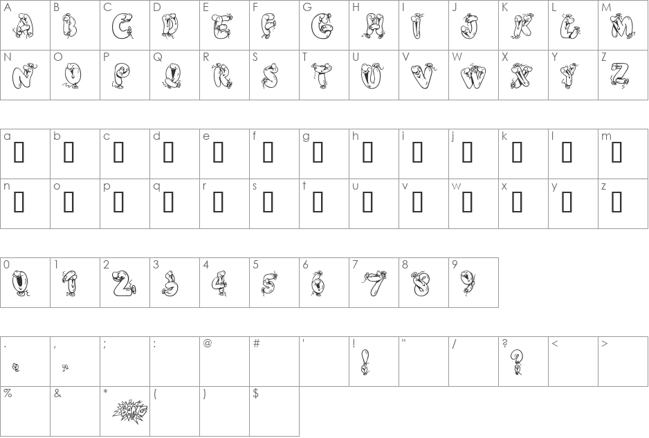 AlphaBalloons2 font character map preview