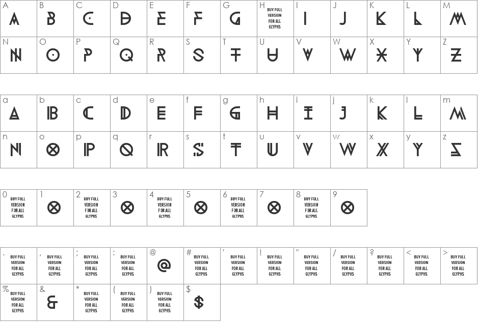 Digital Therapy - DEMO font character map preview