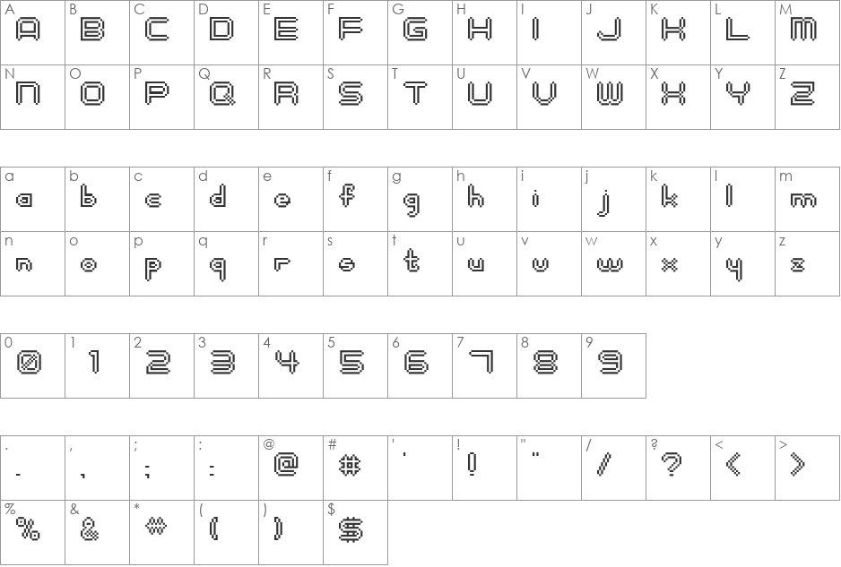 digitalisMAN font character map preview