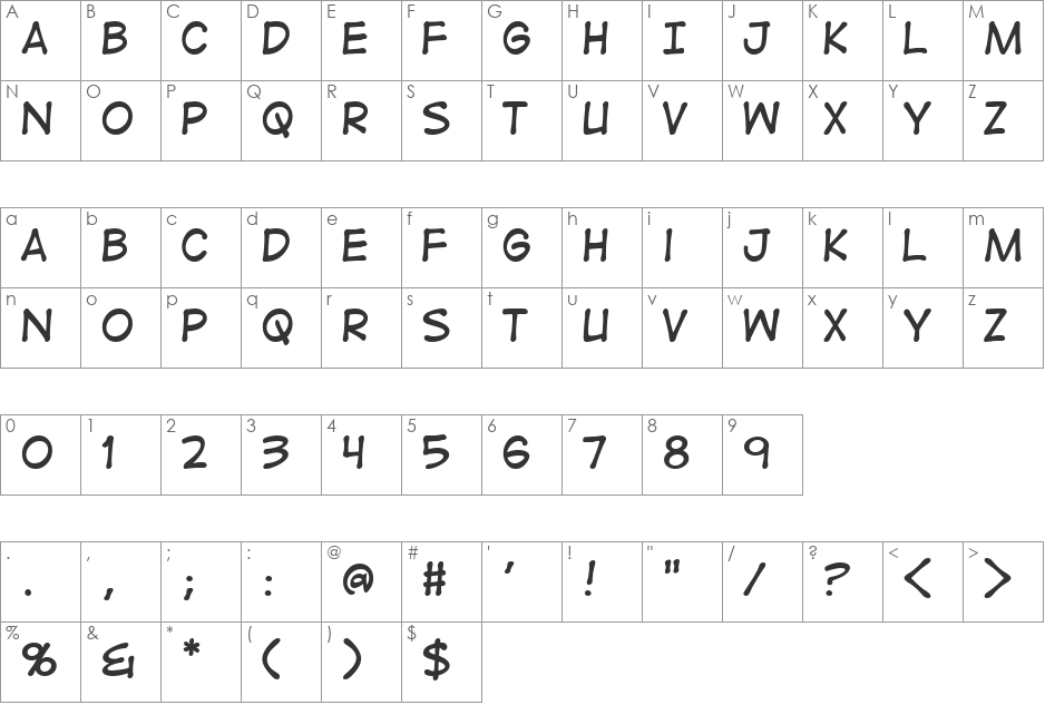 DigitalStrip font character map preview