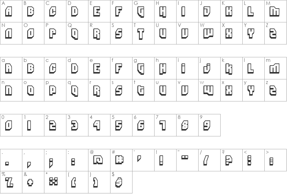 Dimitri Swank font character map preview